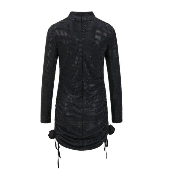 Ledair Starry Night Black Crystal Cutout Cocktail/Evening Mini Dress Size 38 - Picture 3 of 12